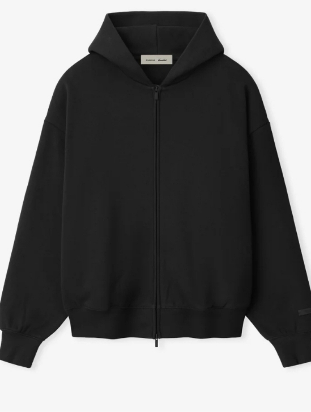 Essentials Black Full-Zip Hooded Sweatshirt Size Small